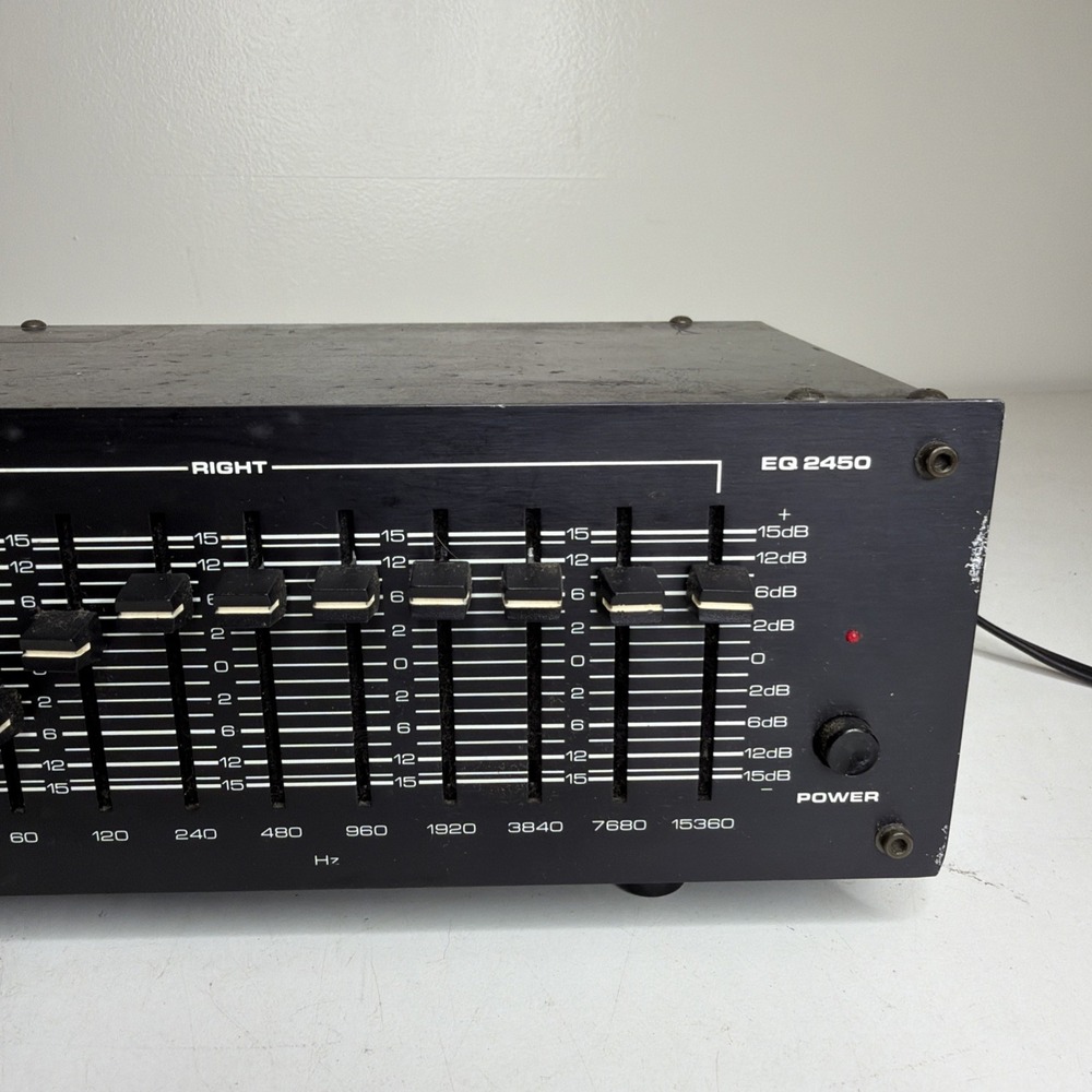 NUMARK EQ 2450 10 BAND STEREO FREQUENCY EQUALIZER VINTAGE UNTESTED - Picture 4 of 12